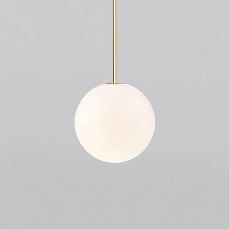 Brass stem globe pendant light with a black rod finish, view 20