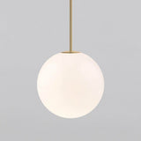 Glass globe pendant with a fixed 39.4 inch brass rod drop, view 21