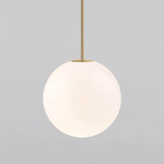 Glass globe pendant with a fixed 39.4 inch brass rod drop, view 21