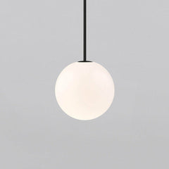 Modern globe pendant light on a rigid stem for kitchen islands, view 24