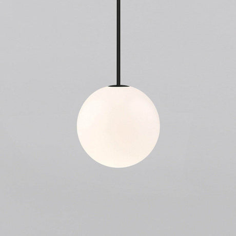 Modern globe pendant light on a rigid stem for kitchen islands, view 24