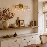 Brass seeded glass dome sconce detail view 5 showing finish and construction