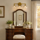 Brass seeded glass dome sconce detail view 6 showing finish and construction