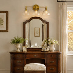 Brass seeded glass dome sconce detail view 6 showing finish and construction