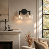 Brass seeded glass dome sconce detail view 10 showing finish and construction