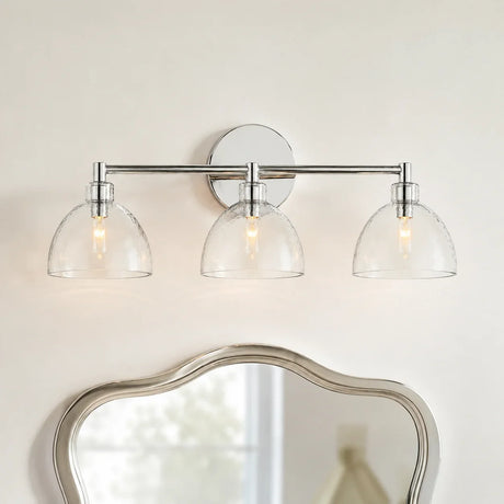 Brass seeded glass dome sconce detail view 25 showing finish and construction