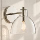 Brass seeded glass dome sconce detail view 28 showing finish and construction