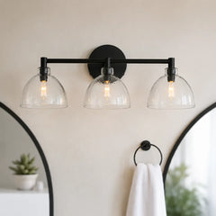 Brass seeded glass dome sconce detail view 30 showing finish and construction