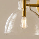 Brass seeded glass dome sconce detail view 35 showing finish and construction