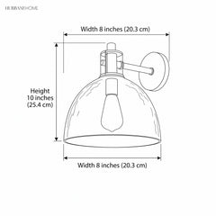 Drawing giving the dome width 8 inches and overall height 10 inches