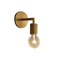 Bare bulb bronze sconce cut out on a plain white background