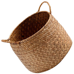 Brown Woven Storage Baskets - Handcrafted Organizer for Cosmetics and Flowers - Wooven Storage Baskets - Hurbane Home