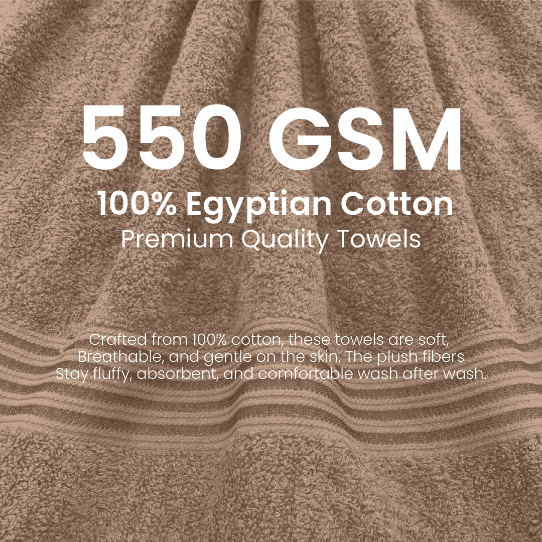 Premium Bath Towel Sets – 100% Egyptian Cotton, 550 GSM, 4 and 8-Piece Sets