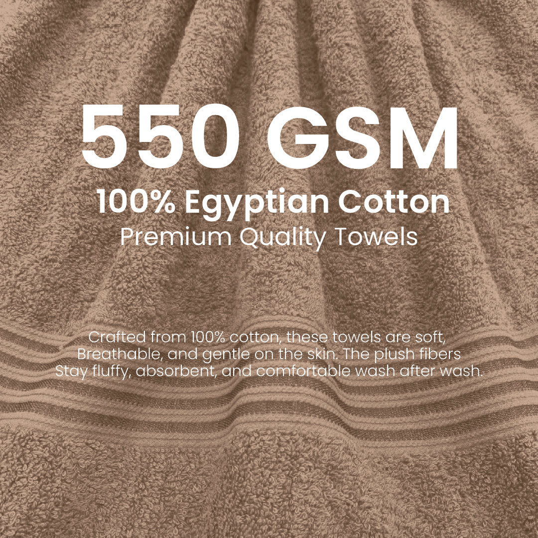 Premium Bath Towel Sets – 100% Egyptian Cotton, 550 GSM, 4 and 8-Piece Sets