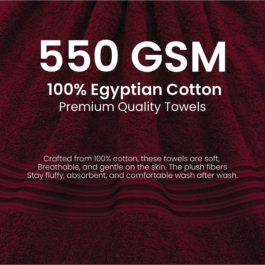 Premium Bath Towel Sets – 100% Egyptian Cotton, 550 GSM, 4 and 8-Piece Sets