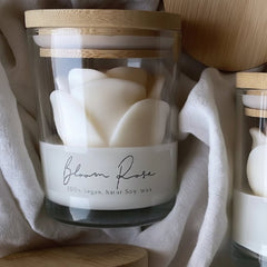 Burning Rose Candle in Elegant Glass Jar for Cozy Home Ambiance - Hurbane Home