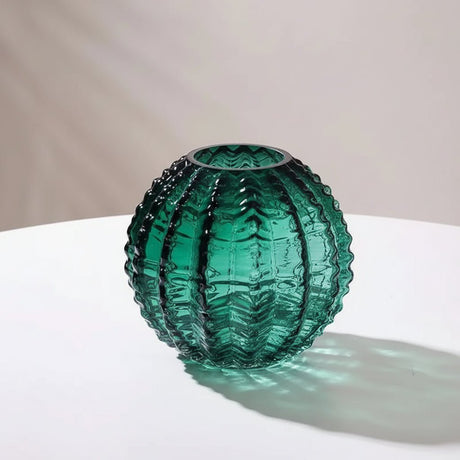 Cactus Glass Vase - Elegant Round Display for Optimal Plant Growth Decor - round glass vase - Hurbane Home