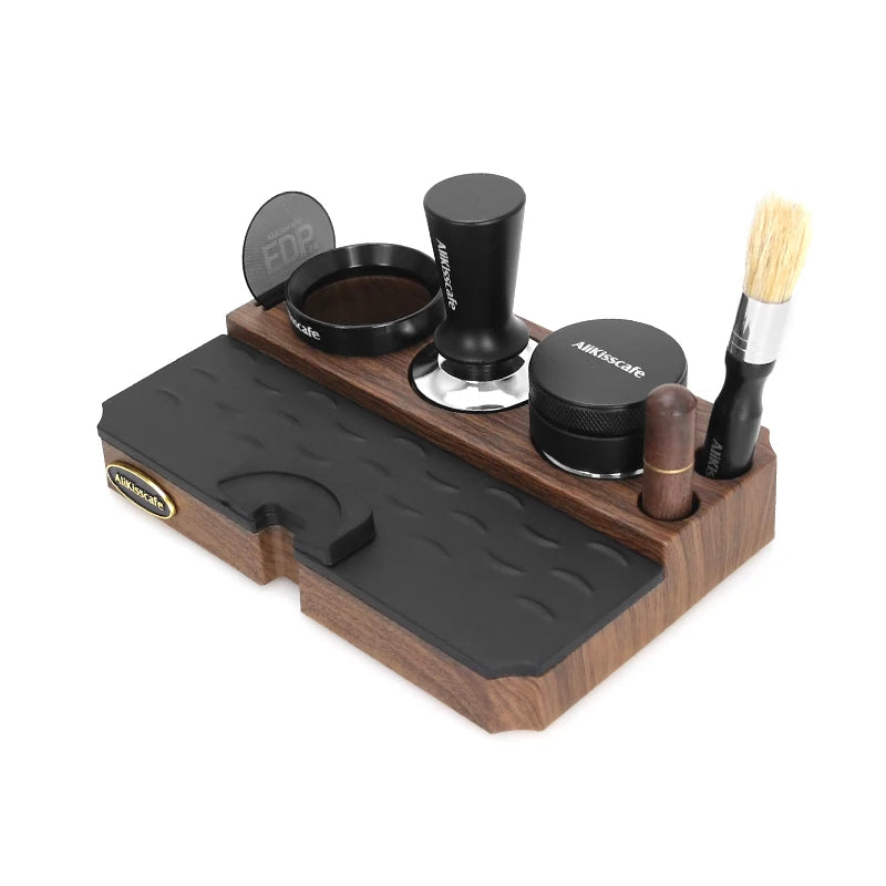 Calibrated coffee tamper with espresso prep stand