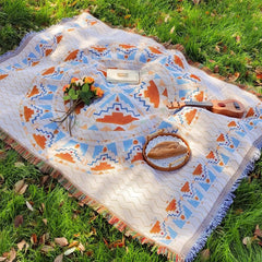 Camping Blanket - Soft Cotton Throw for Cozy Outdoor Picnics and Camping - Cotton Throw Blanket - Hurbane Home