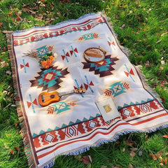 Camping Blanket - Soft Cotton Throw for Cozy Outdoor Picnics and Camping - Cotton Throw Blanket - Hurbane Home