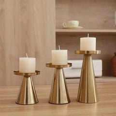 Candle Holders - Modern Metal Design for Elegant Centerpiece Display - Metal Candle Holders - Hurbane Home