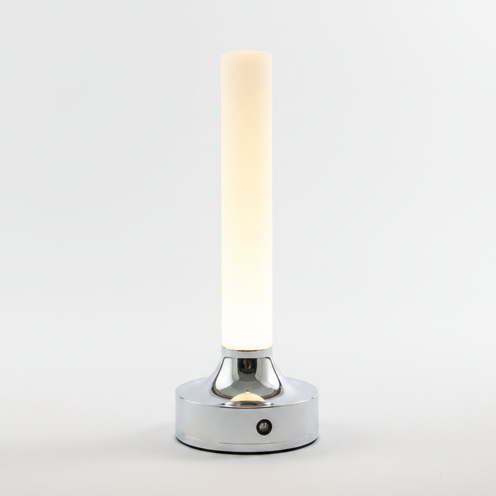 Candle led lamp styled on a desk