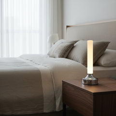 Candle led lamp styled on a desk