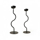 Candle Stick Holder - Elegant Black Metal for Modern Home Decor - Metal Candle Holders - Hurbane Home