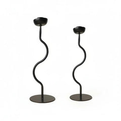 Candle Stick Holder - Elegant Black Metal for Modern Home Decor - Metal Candle Holders - Hurbane Home