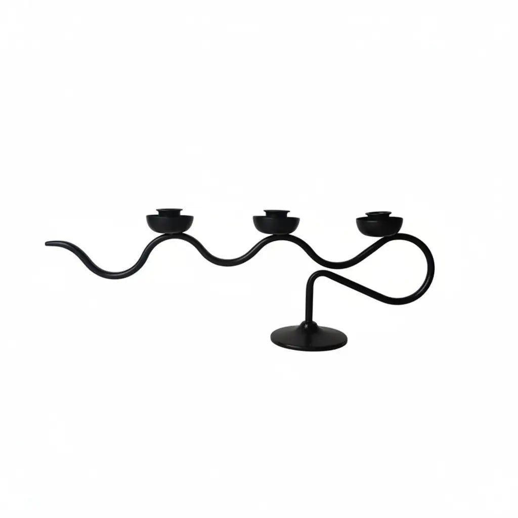 Candle Stick Holder - Elegant Black Metal for Modern Home Decor - Metal Candle Holders - Hurbane Home