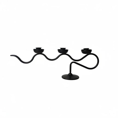 Candle Stick Holder - Elegant Black Metal for Modern Home Decor - Metal Candle Holders - Hurbane Home