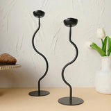 Candle Stick Holder - Elegant Black Metal for Modern Home Decor - Metal Candle Holders - Hurbane Home