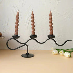 Candle Stick Holder - Elegant Black Metal for Modern Home Decor - Metal Candle Holders - Hurbane Home
