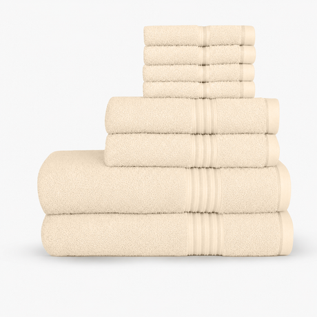 8-Piece Luxury Cotton Towel Set – Soft, Quick-Dry & Absorbent