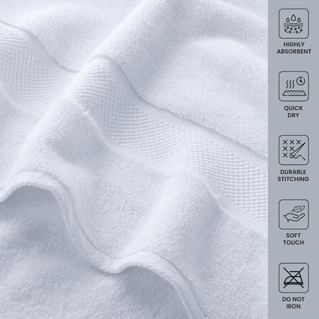 White Hand Towels 12-Pack - 100% Cotton, 550 GSM, 16x27in, Soft & Absorbent