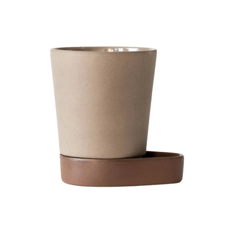 Self-Watering Terracotta Planter with Glazed Tray and Nylon Wick