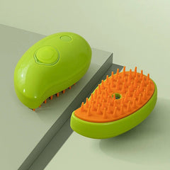 Cat Steam Electric Spray Grooming Brush Soft Silicone Green - Hurbane Home