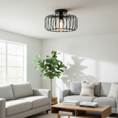 Modern Birdcage Ceiling Light with Iron Frame for Restaurant Corridor