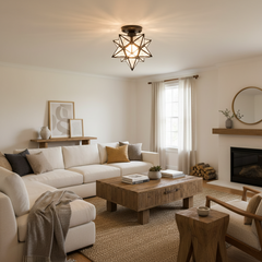 Modern Star Ceiling Light with Pentagram Silhouette for Entryway Dining