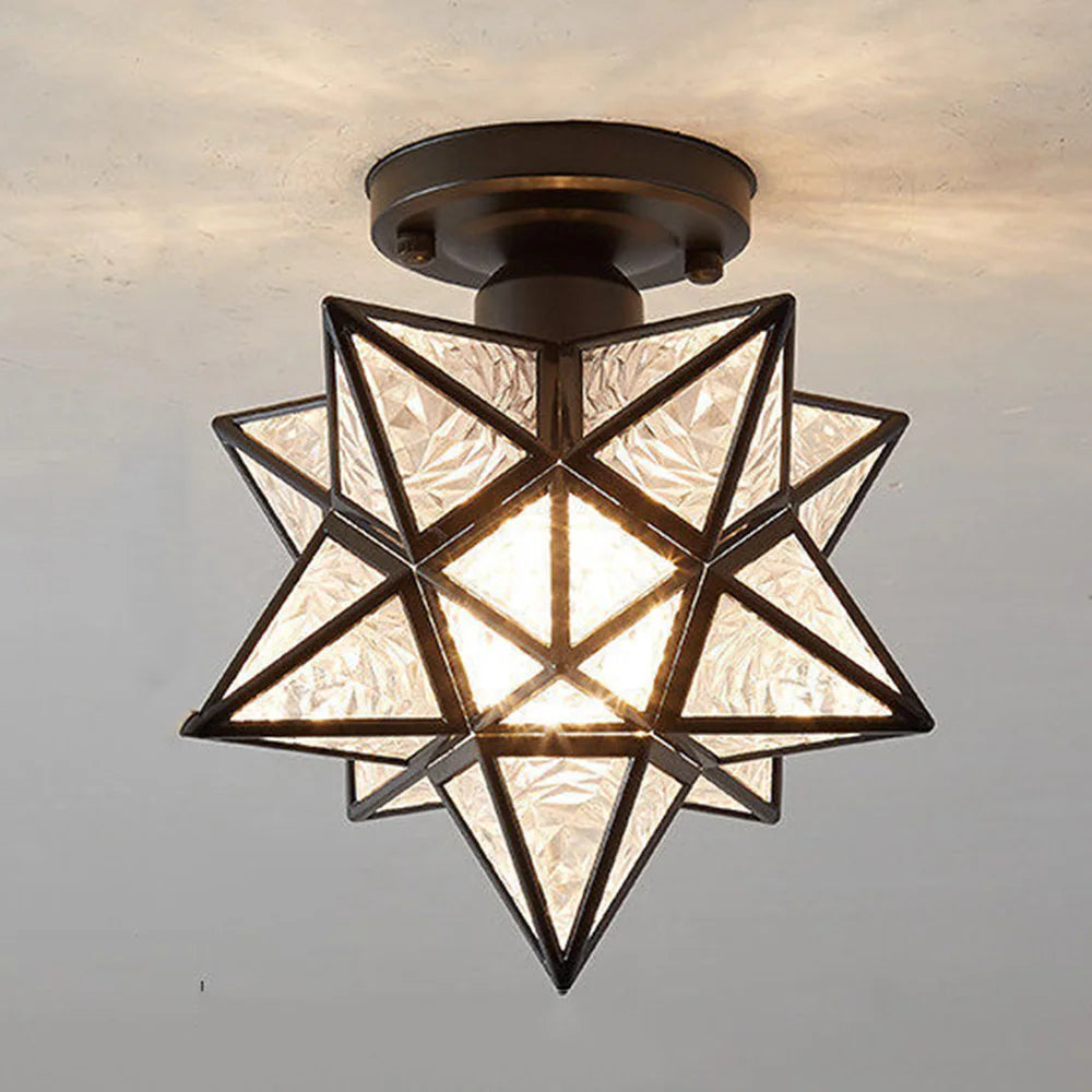 Ceiling light mount star pattern glow effect