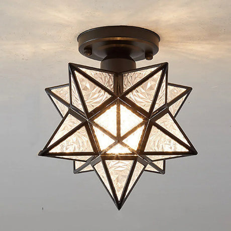 Ceiling light mount star pattern glow effect