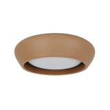 Warm terracotta brown cement flush mount ceiling light on a white background