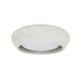 Cream grey cement dome flush mount ceiling light on a plain white background
