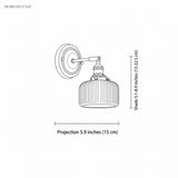 Ceramic and brass wall sconce dimensions diagram