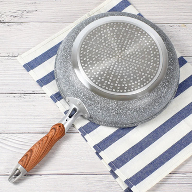 Ceramic coated non stick frying pan with deep sides and handle