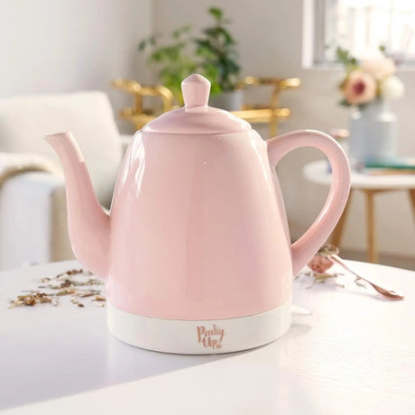 Ceramic Electric Kettle - Pink Gooseneck Pour Over Tea Brewer - Ceramic Electric Kettle - Hurbane Home