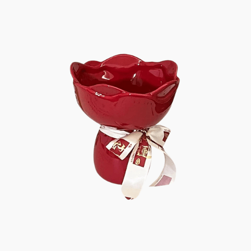 Ceramic Floral Vase – Rose - Shaped Tabletop Accent for Modern Decor - Hurbane Home