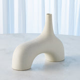 Cream stone décor styled as ceramic hollow vase on dining table