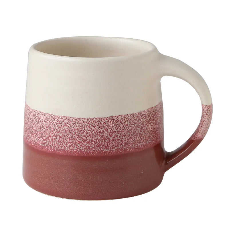 ceramic hot chocolate mug with vintage glazed porcelain finish