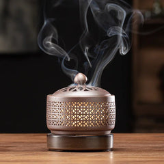 Ceramic Incense Burner with Adjustable Temperature, Aromatherapy & Soft Night Light - Hurbane Home